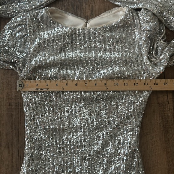 Gold Small sequined Dress Aqua Formal Size 2 NWOT - Picture 8 of 11